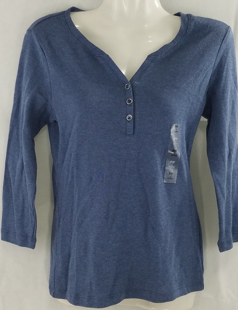 Karen Scott Petite Scoop-Neck Top Heather PP